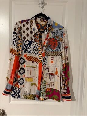 Tory Burch Multicolor Patchwork Button-Down Shirt